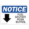 Signmission OSHA Notice, 5" Height, Fuel Shutoff Push Button Down Arrow Sign With Symbol, 7" X 5", Landscape OS-NS-D-57-L-12940 - alternate 1